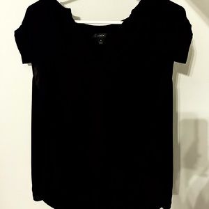 Black JCrew flutter sleeve blouse